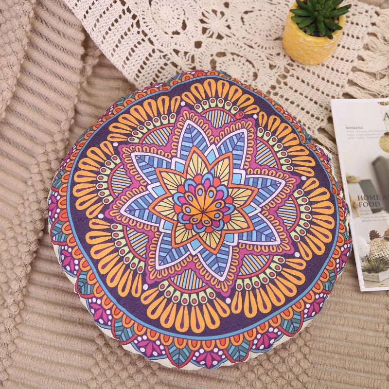 Coussin de Méditation en Coton et Lin, Idéal pour Yoga et Relaxation