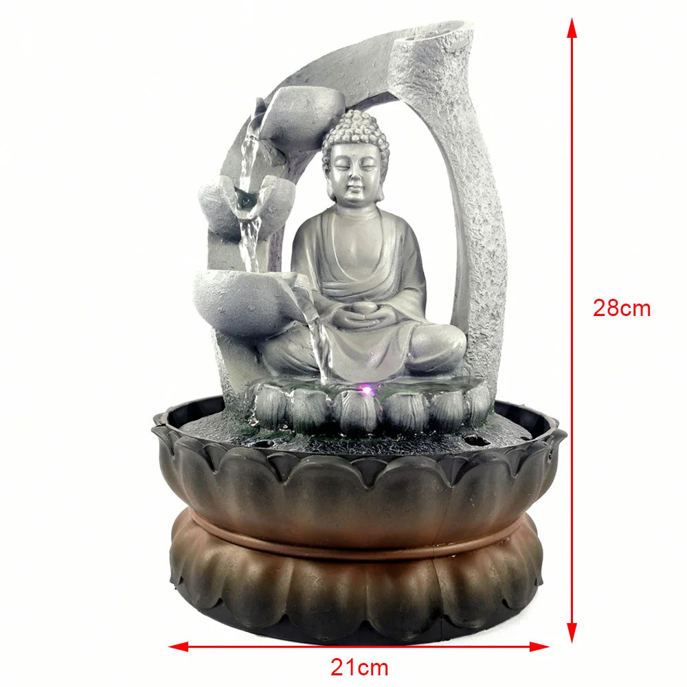 Fontaine d'intérieur à led sculpture de Buddha