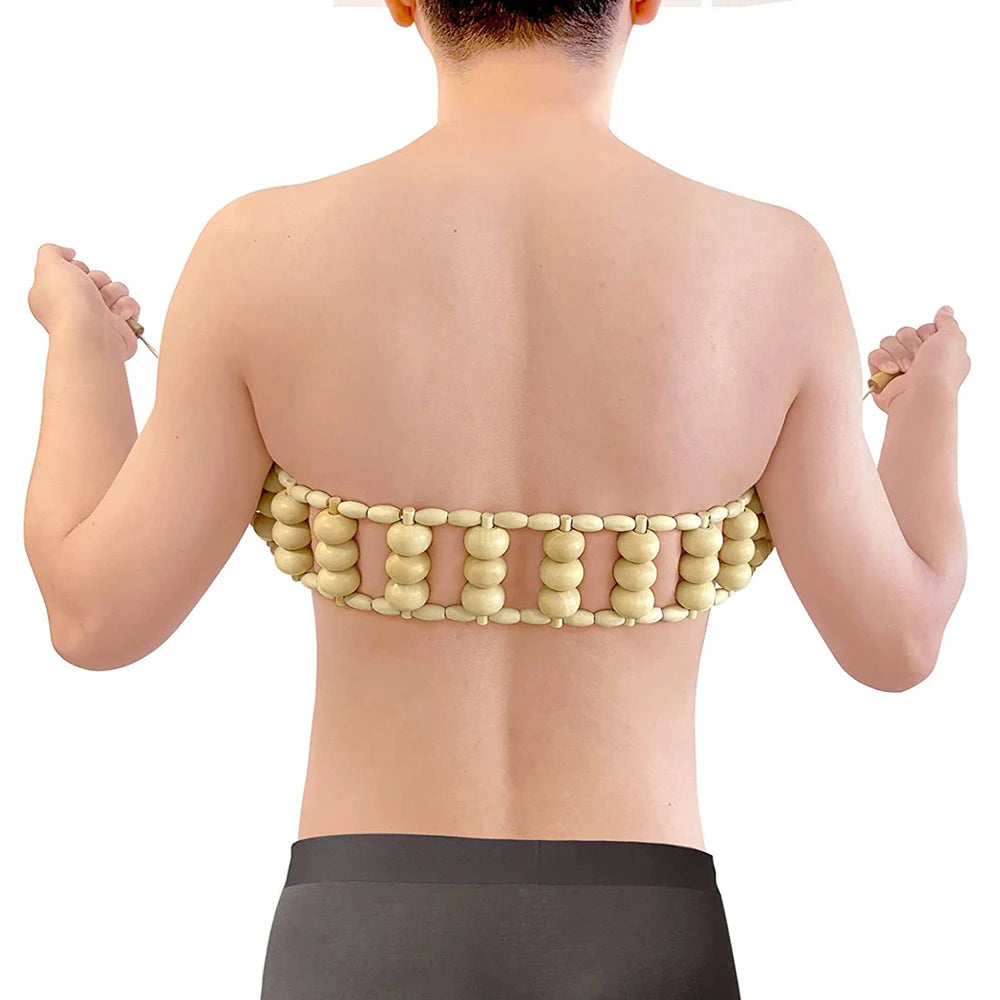 Appareil Massage Dos et Jambes, Rouleau en Bois pour Cellulite et Détente
