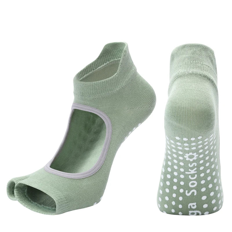 Chaussettes de Yoga Antidérapantes à Deux Doigts, Confort et Stabilité