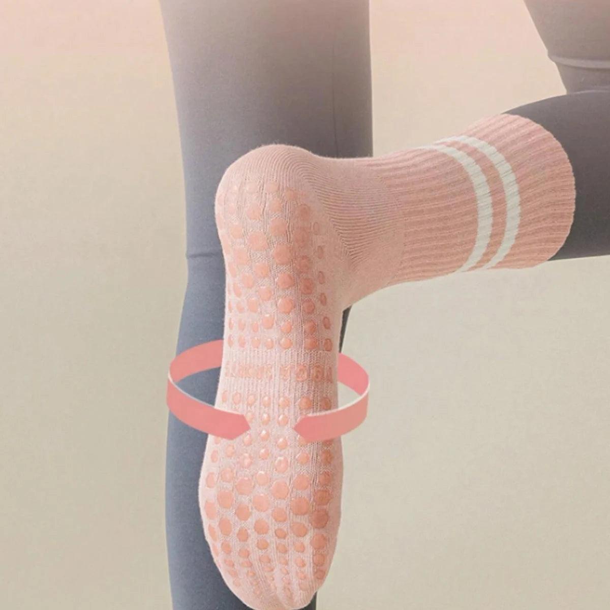 Chaussettes de Yoga Antidérapantes, Lot de 4 pour Pilates et Barre