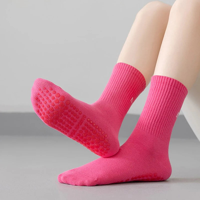 Chaussettes de Yoga Anti-dérapante et Respirantes, Idéales pour Fitness et Pilates - Taille Unique