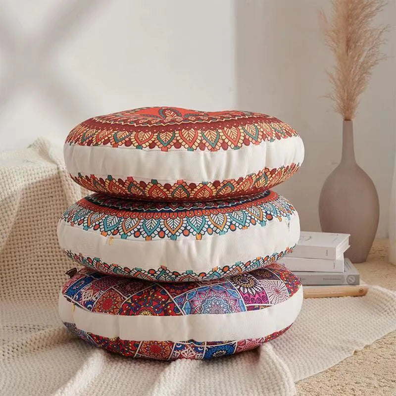 Coussin de Méditation en Coton et Lin, Idéal pour Yoga et Relaxation