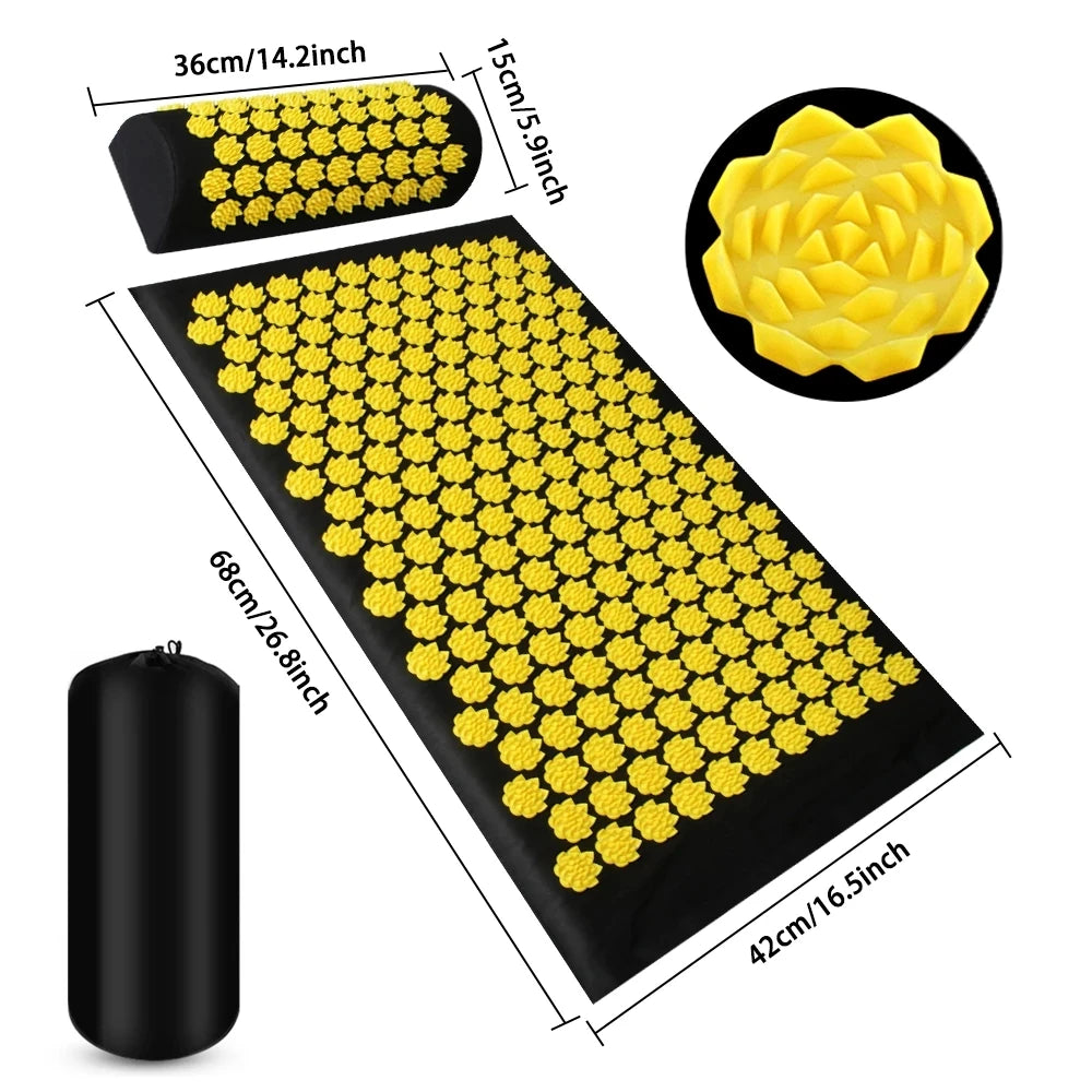 Tapis d'Acupression avec Coussin, Soulagement du Dos et du Stress