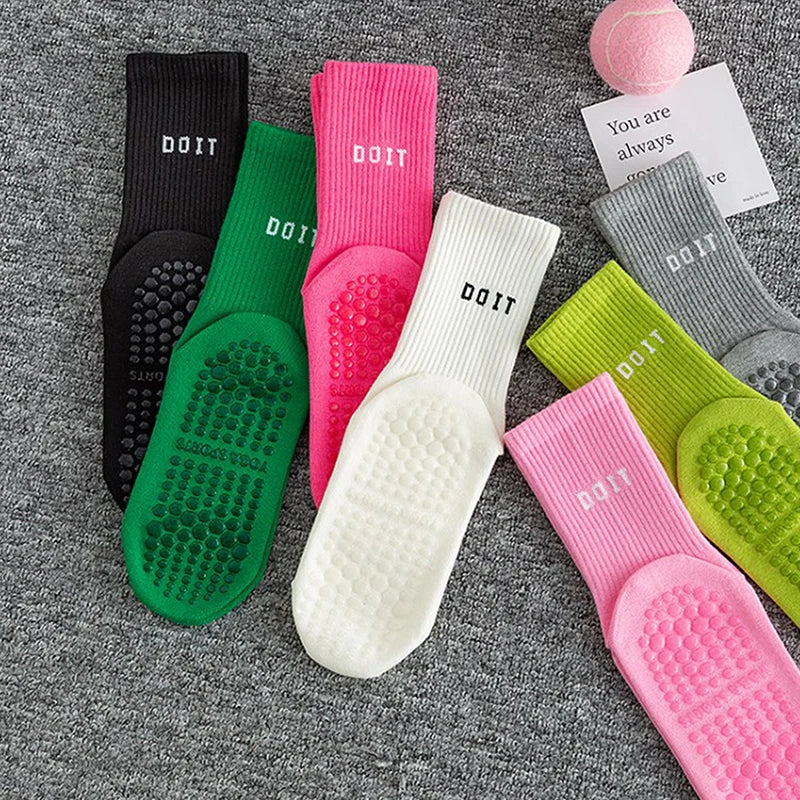 Chaussettes de Yoga Anti-dérapante et Respirantes, Idéales pour Fitness et Pilates - Taille Unique