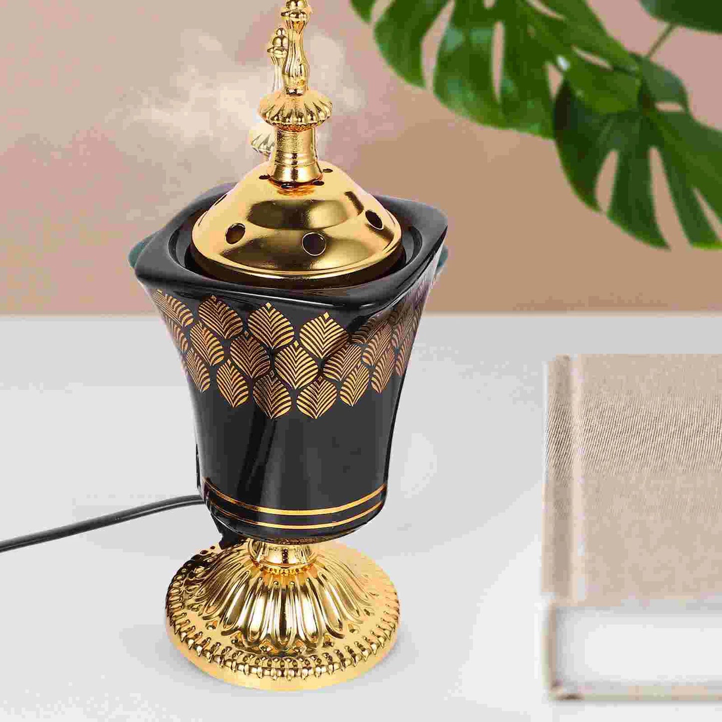 Encensoir Électrique en Métal, Design Rétro pour Aromathérapie