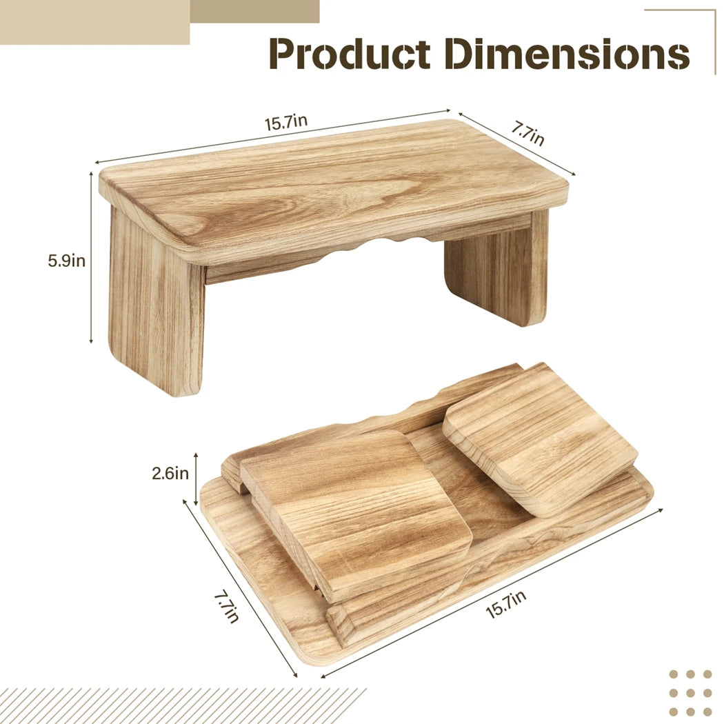 Banc de Méditation Pliable en Bois pour Yoga et Posture Zen