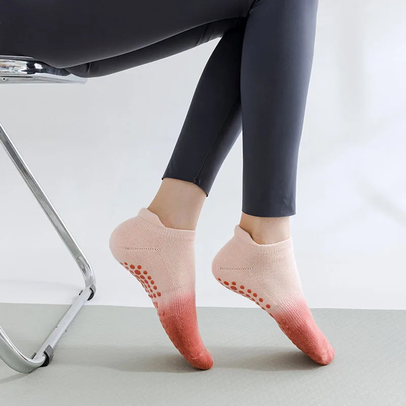 Chaussettes de Yoga en Dégradé de Couleur, Grip Silicone Antiglisse - Taille Unique