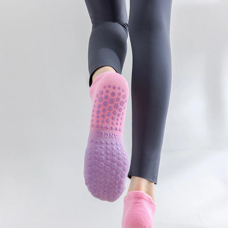 Chaussettes de Yoga en Dégradé de Couleur, Grip Silicone Antiglisse - Taille Unique