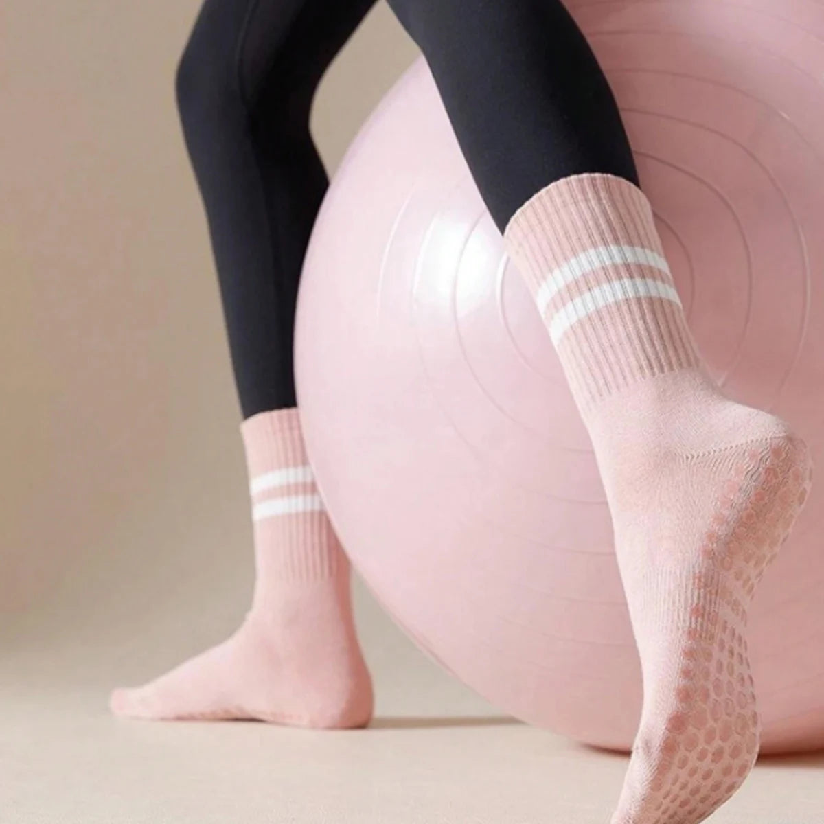 Chaussettes de Yoga Antidérapantes, Lot de 4 pour Pilates et Barre