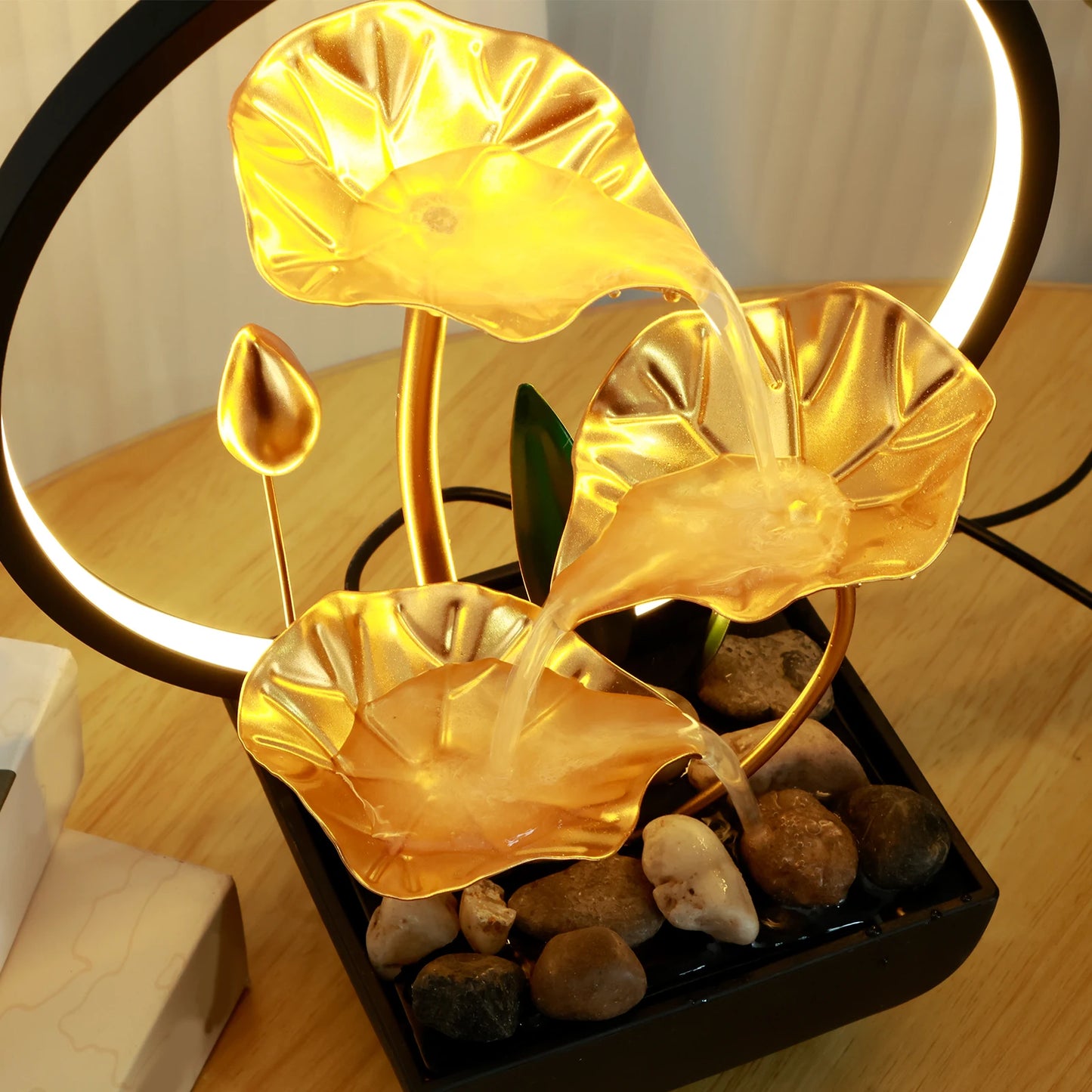 Fontaine d'Intérieur USB, Décoration Naturelle et Ambiance Zen