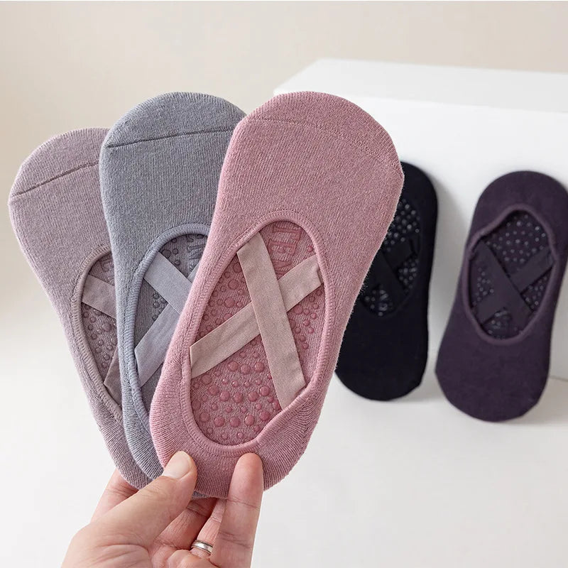 Chaussettes de Yoga en Coton avec Grip, Idéales pour Entraînements