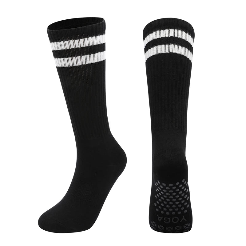 Chaussettes de Yoga Mi-Tube, Adhérence et Confort pour Entraînements - Taille Unique