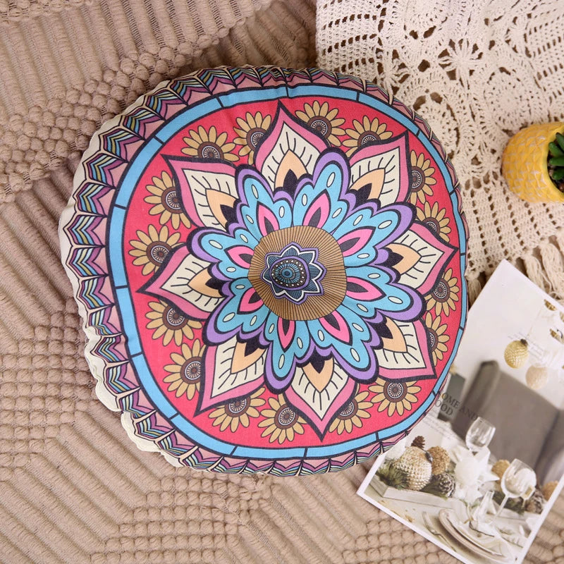 Coussin de Méditation en Coton et Lin, Idéal pour Yoga et Relaxation