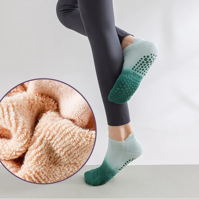 Chaussettes de Yoga en Dégradé de Couleur, Grip Silicone Antiglisse - Taille Unique