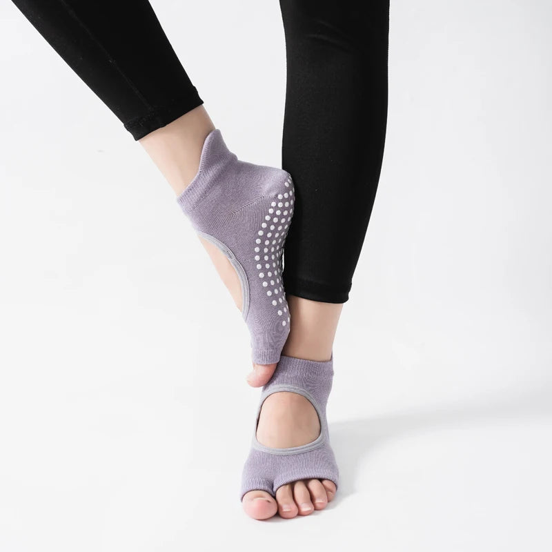 Chaussettes de Yoga Antidérapantes à Deux Doigts, Confort et Stabilité