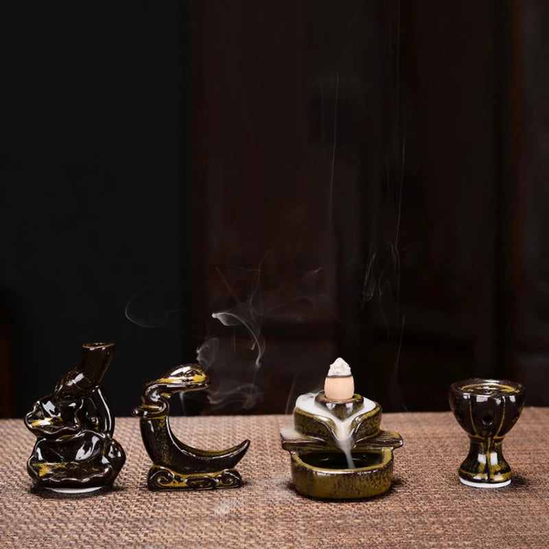 Encensoir Mini Bouddha Cascade, Parfait pour Bureau et Méditation