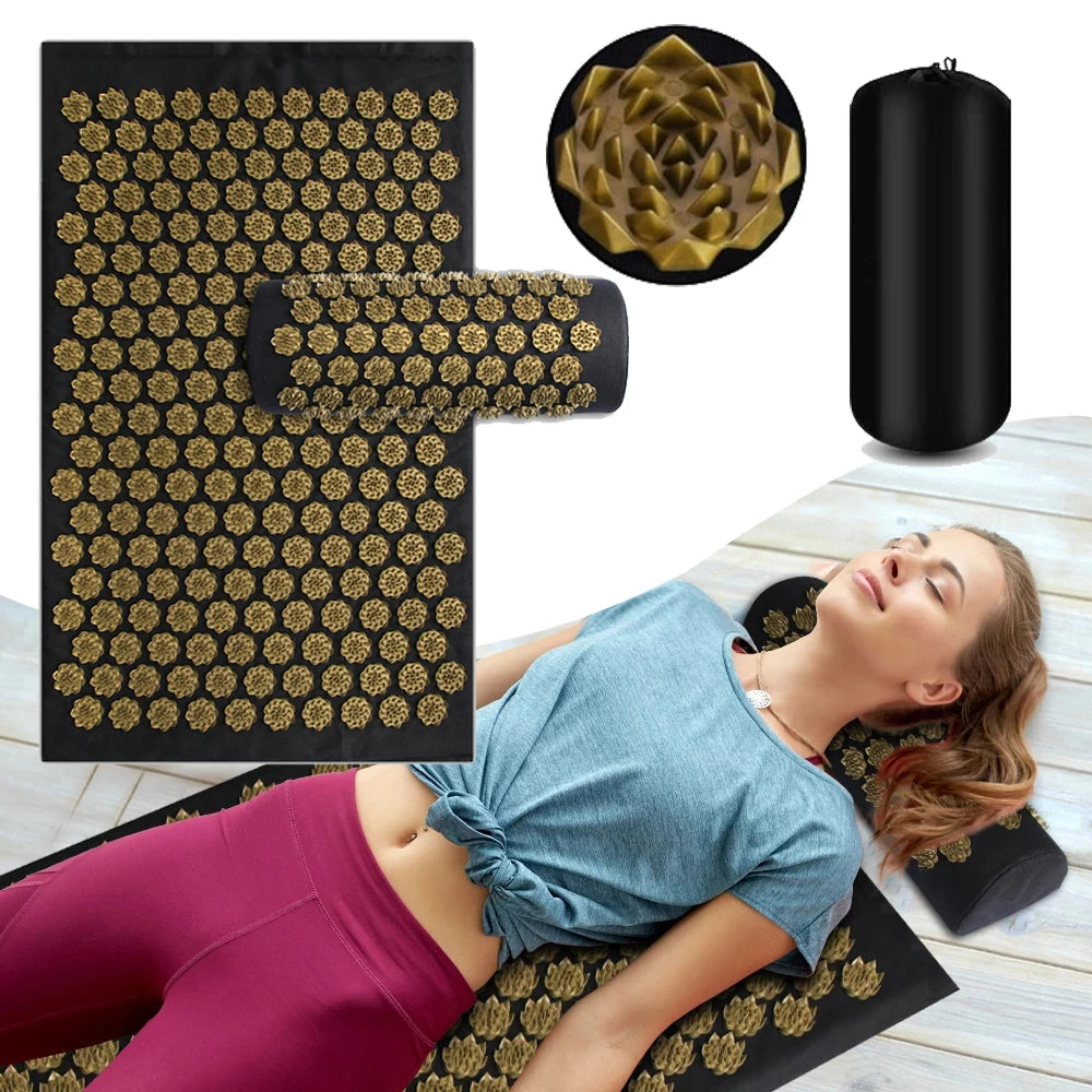 Tapis d'Acupression avec Coussin, Soulagement du Dos et du Stress