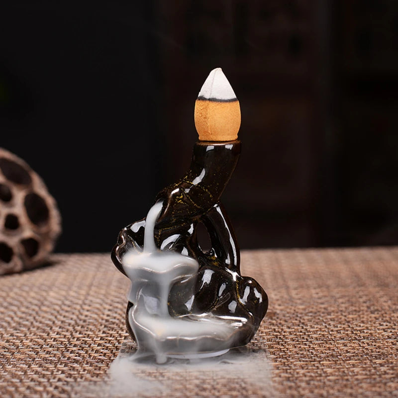 Encensoir Mini Bouddha Cascade, Parfait pour Bureau et Méditation