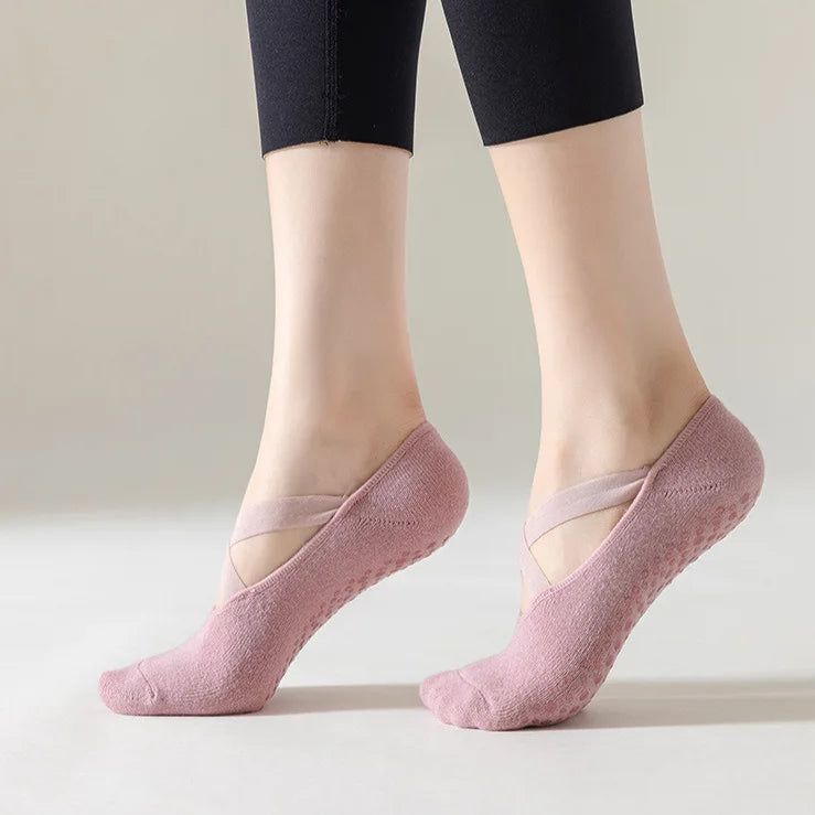 Chaussettes de Yoga en Coton avec Grip, Idéales pour Entraînements