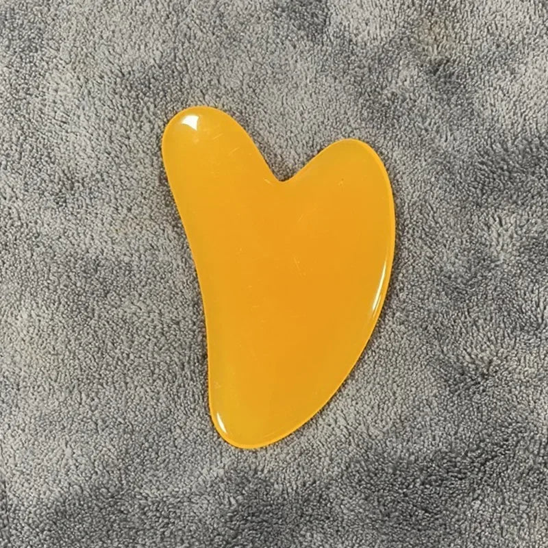 Appareil Massage Visage Gua Sha, Plaque de Massage en Cire d’Abeille