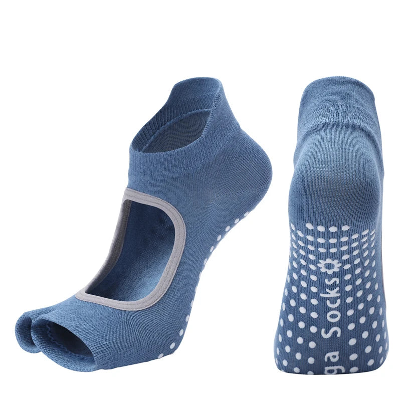 Chaussettes de Yoga Antidérapantes à Deux Doigts, Confort et Stabilité