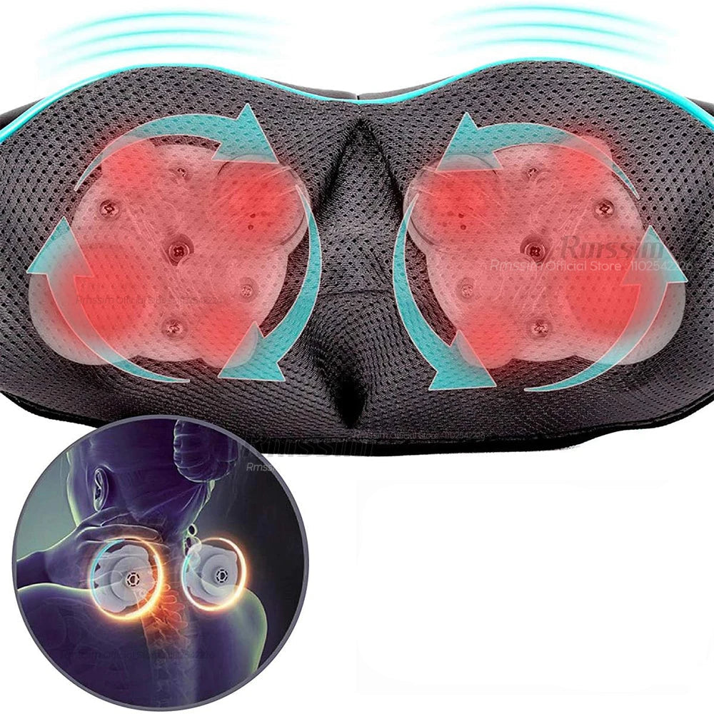 Appareil Massage Cou et Épaules, Coussin Chauffant à Pétrissage