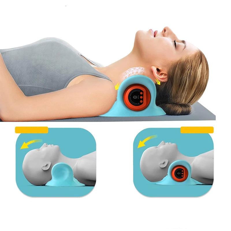 Appareil Massage Cou Électrique, Traction Chauffante et Thérapeutique