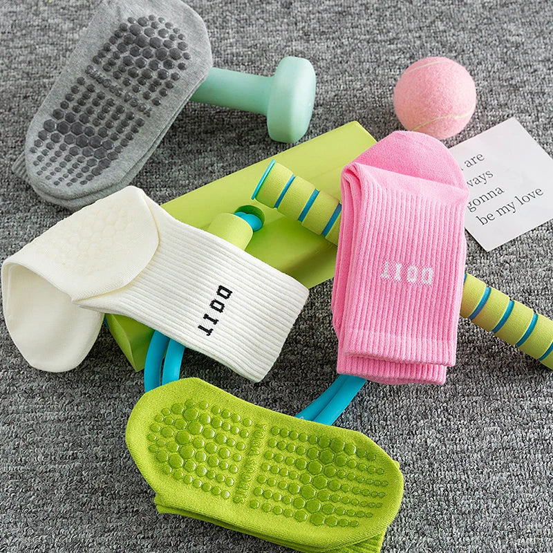 Chaussettes de Yoga Anti-dérapante et Respirantes, Idéales pour Fitness et Pilates - Taille Unique