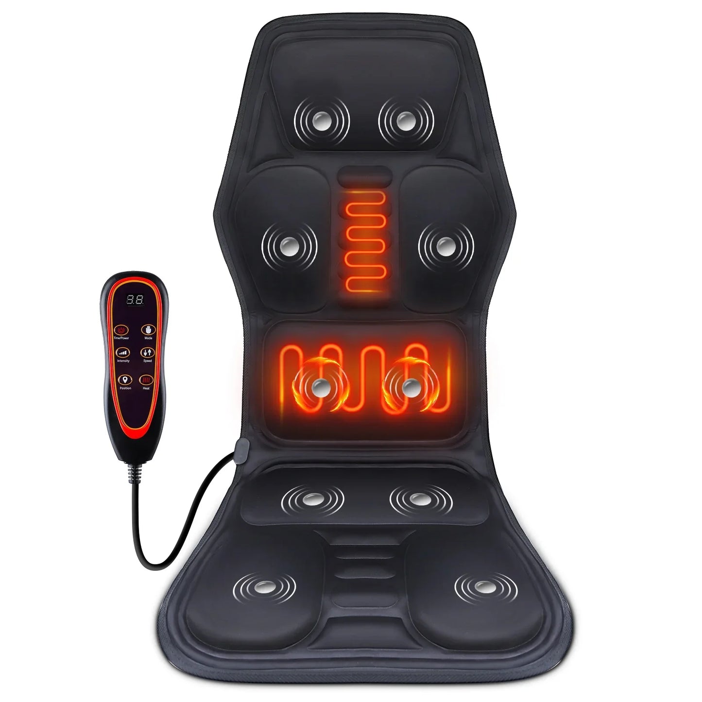 Appareil Massage Dos Électrique, Coussin Vibrant pour Siège et Lit