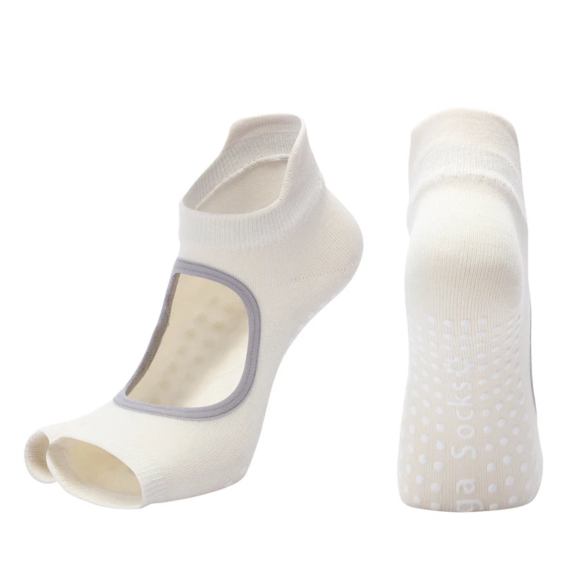 Chaussettes de Yoga Antidérapantes à Deux Doigts, Confort et Stabilité
