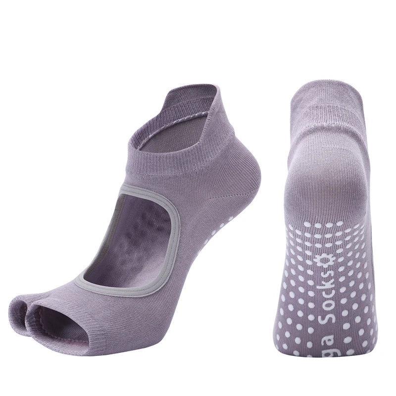 Chaussettes de Yoga Antidérapantes à Deux Doigts, Confort et Stabilité