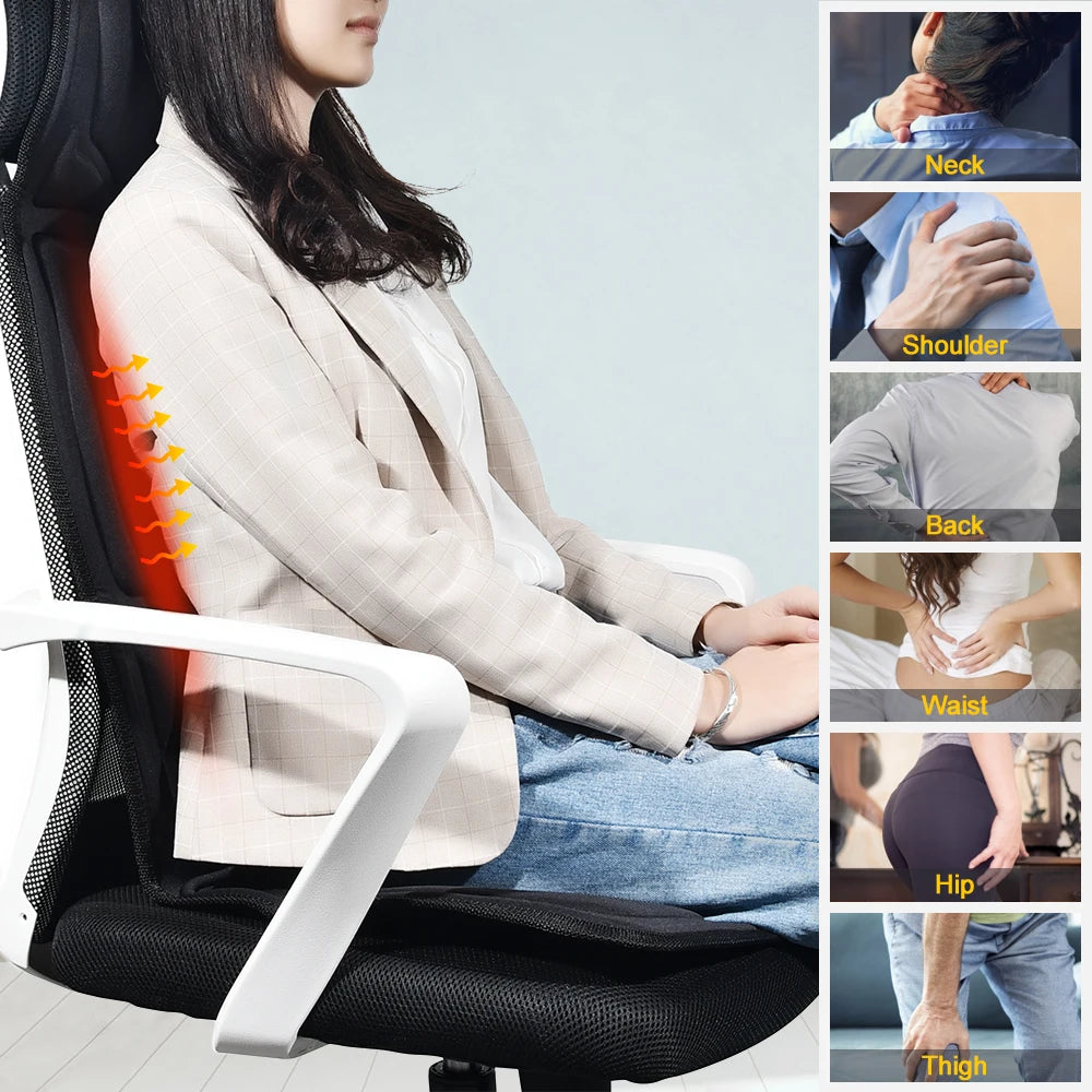 Appareil Massage Dos Électrique, Coussin Vibrant pour Siège et Lit