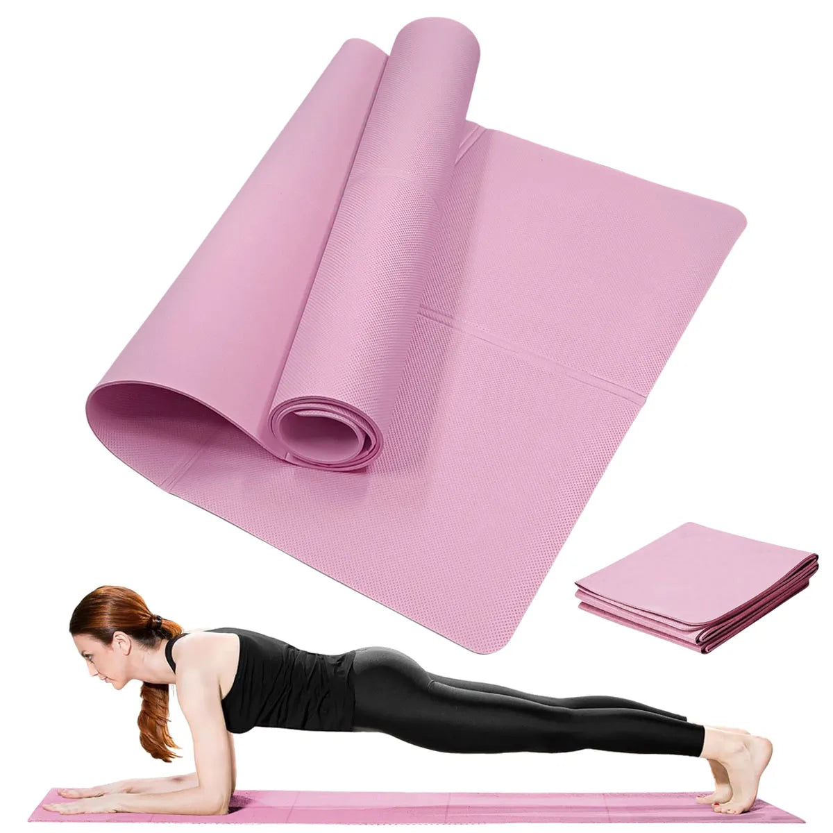 Tapis de Yoga 4mm Épais, Surface Antidérapante pour Fitness et Pilates - 170x60cm