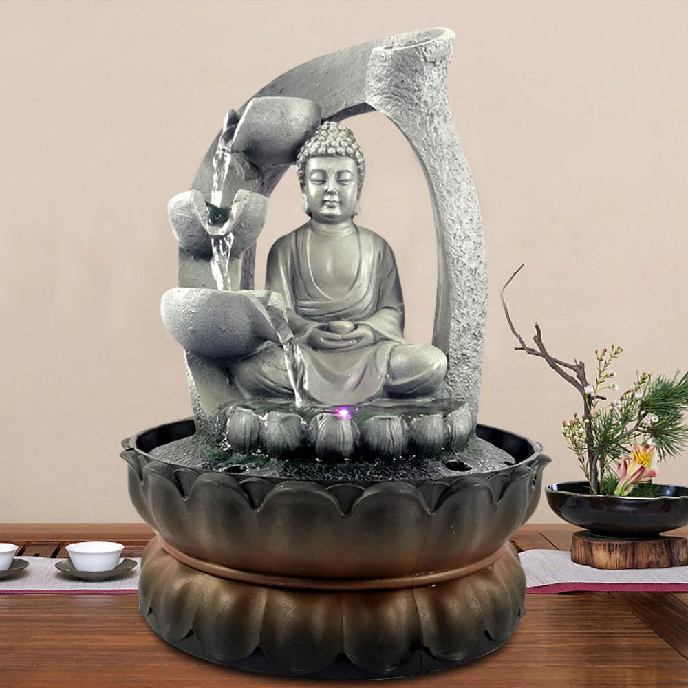 Fontaine d'intérieur à led sculpture de Buddha