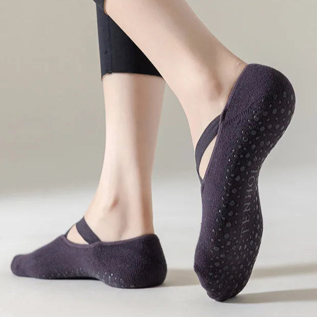 Chaussettes de Yoga en Coton avec Grip, Idéales pour Entraînements