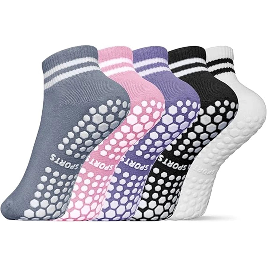 Chaussettes de Yoga avec Double Bandes, Maintien et Adhérence - Taille Unique