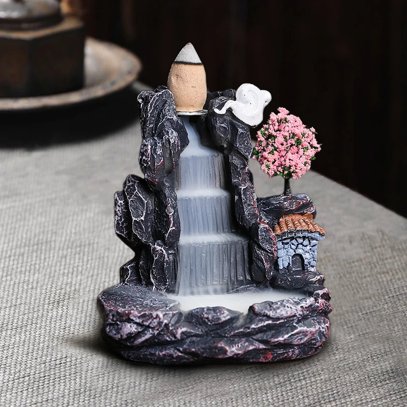 Encensoir Cascade Montagne, Effet Fumée Relaxant pour Yoga