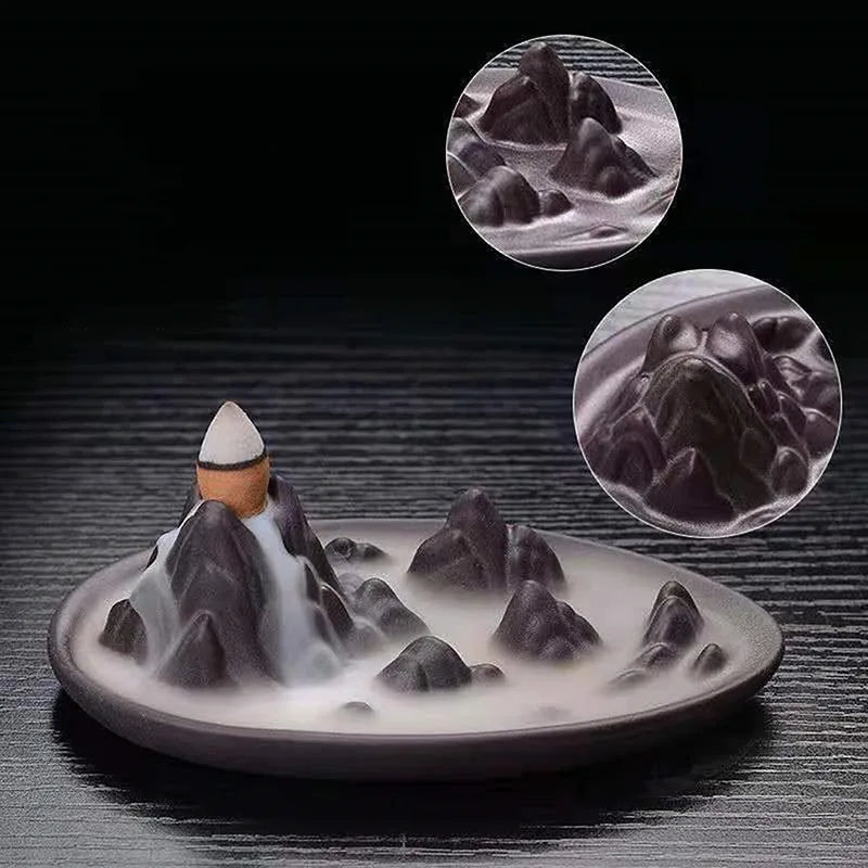 Encensoir Cascade Bouddha, Porte-Encens Créatif en Céramique