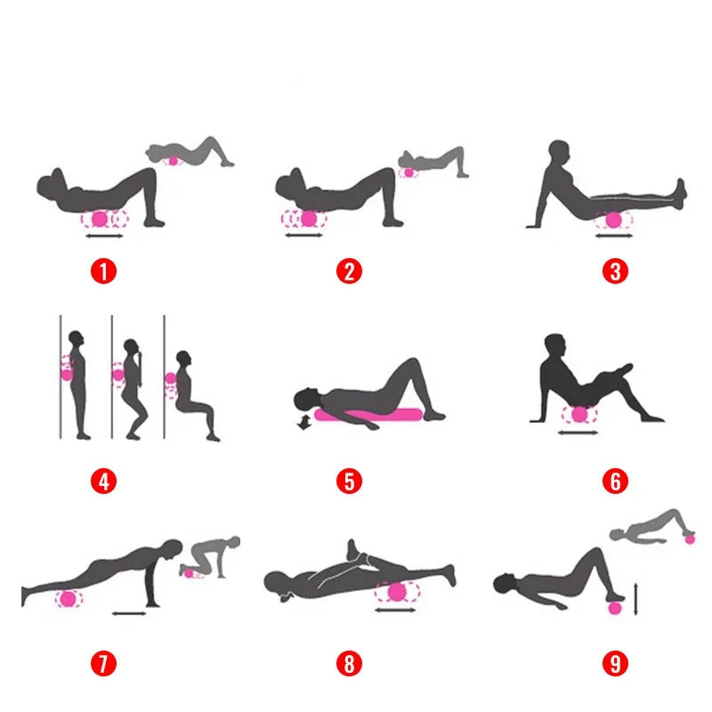 Rouleau Pilates 15/33cm, Idéal pour Massage et Récupération Musculaire