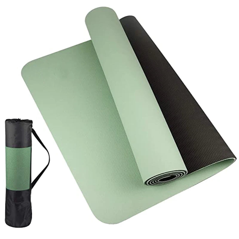Tapis de Yoga TPE Bicolore, Haute Qualité et Confort Optimal - 180x60cm