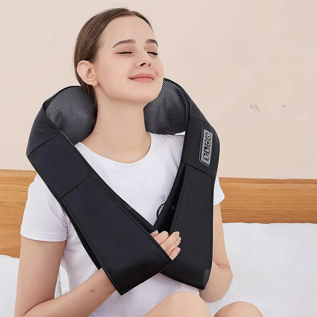 Appareil Massage Cou et Épaules, Coussin Chauffant à Pétrissage