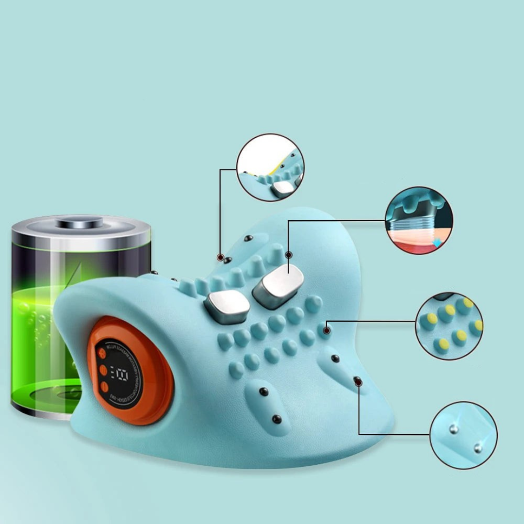 Appareil Massage Cou Électrique, Traction Chauffante et Thérapeutique